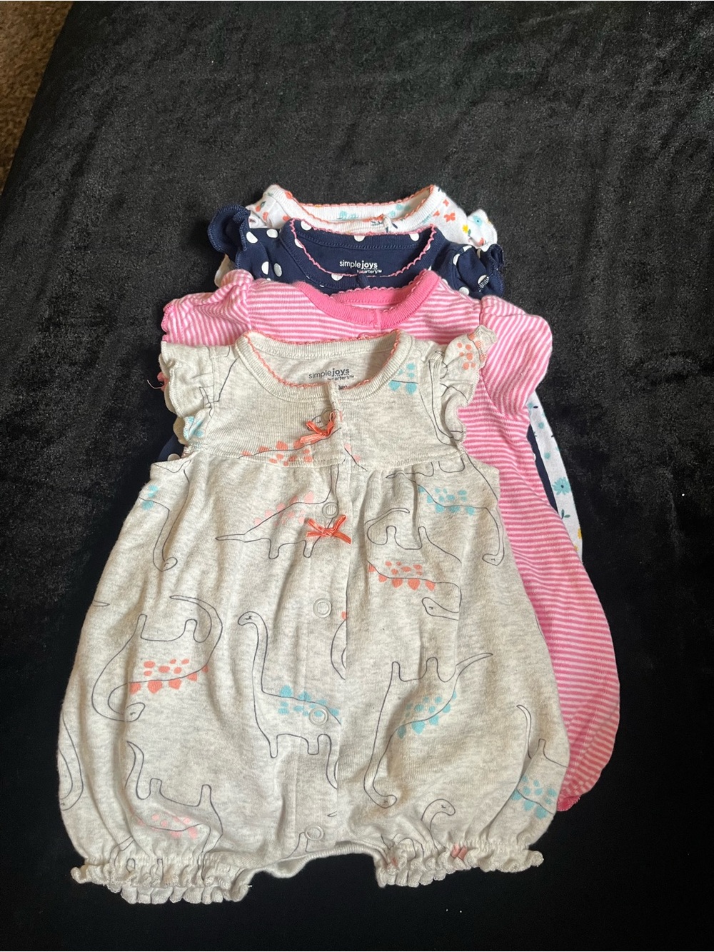 Carter's Gray, Pink & Navy Baby Sleep Sack Romper Set